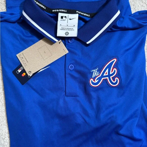 Nike Men's Atlanta Braves Nike Royal City Connect Performance Knit Polo - Picture 2 of 6